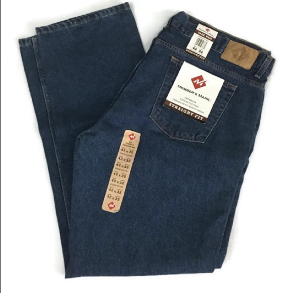 New Men’s Jeans Pants Blue Denim 42x32
